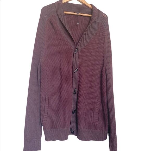 NWOT Express Chunky Knit Maroon Cardigan XL - Picture 1 of 4